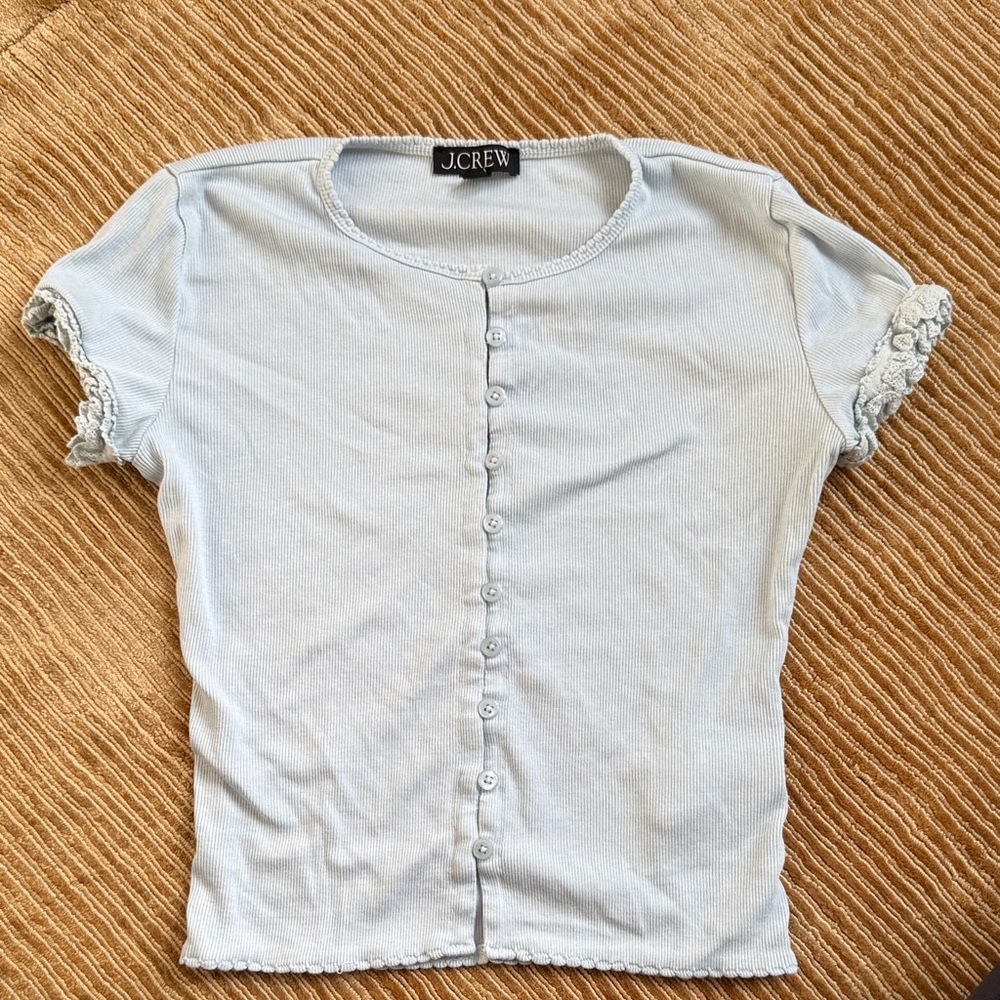 J.Crew Soft Blue Short Sleeve Shirt Size XXS